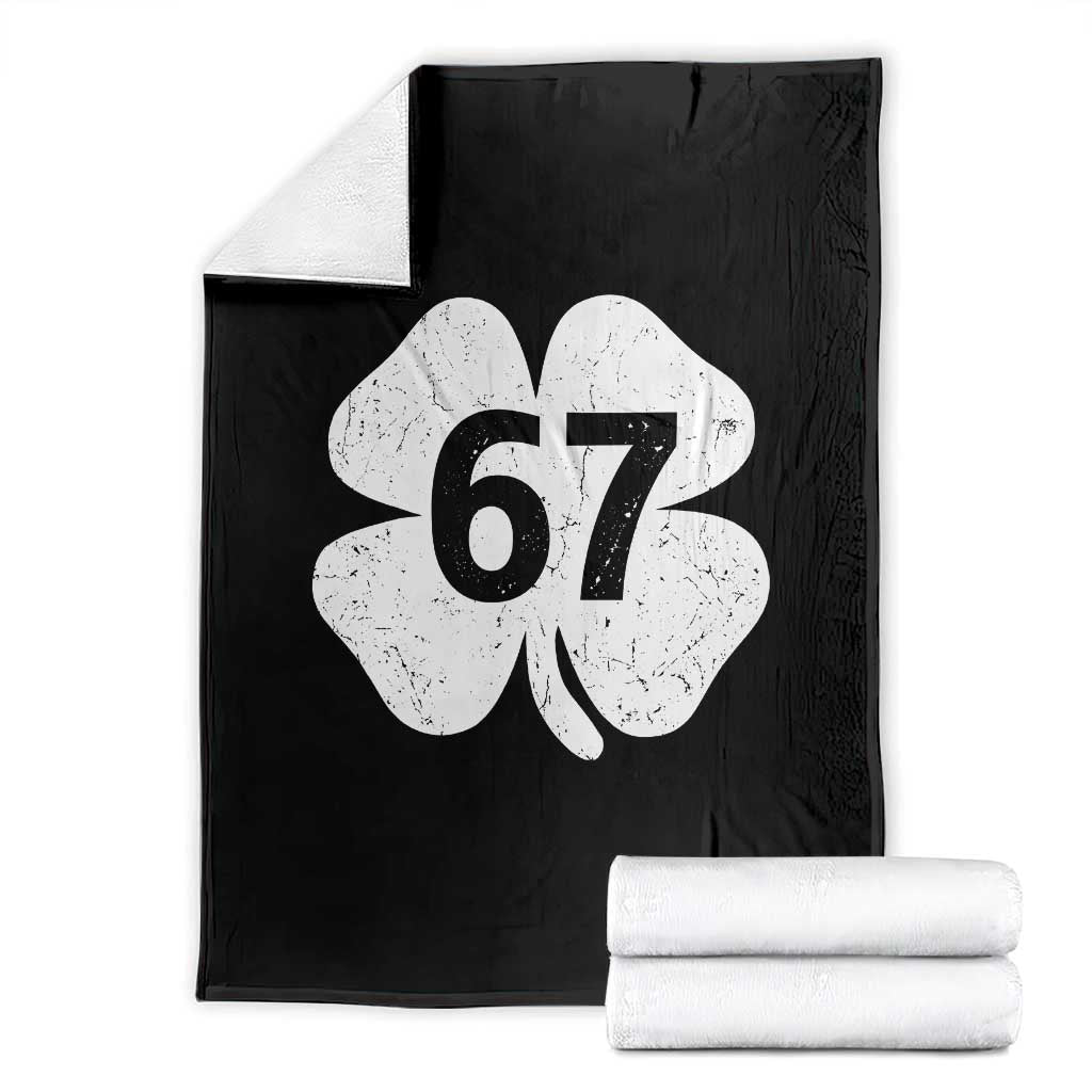 Funny Irish St Patricks Day Shamrock 67 Throw Blanket Six Seven 6 7 Meme Gen Alpha Slang