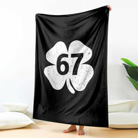 Funny Irish St Patricks Day Shamrock 67 Throw Blanket Six Seven 6 7 Meme Gen Alpha Slang