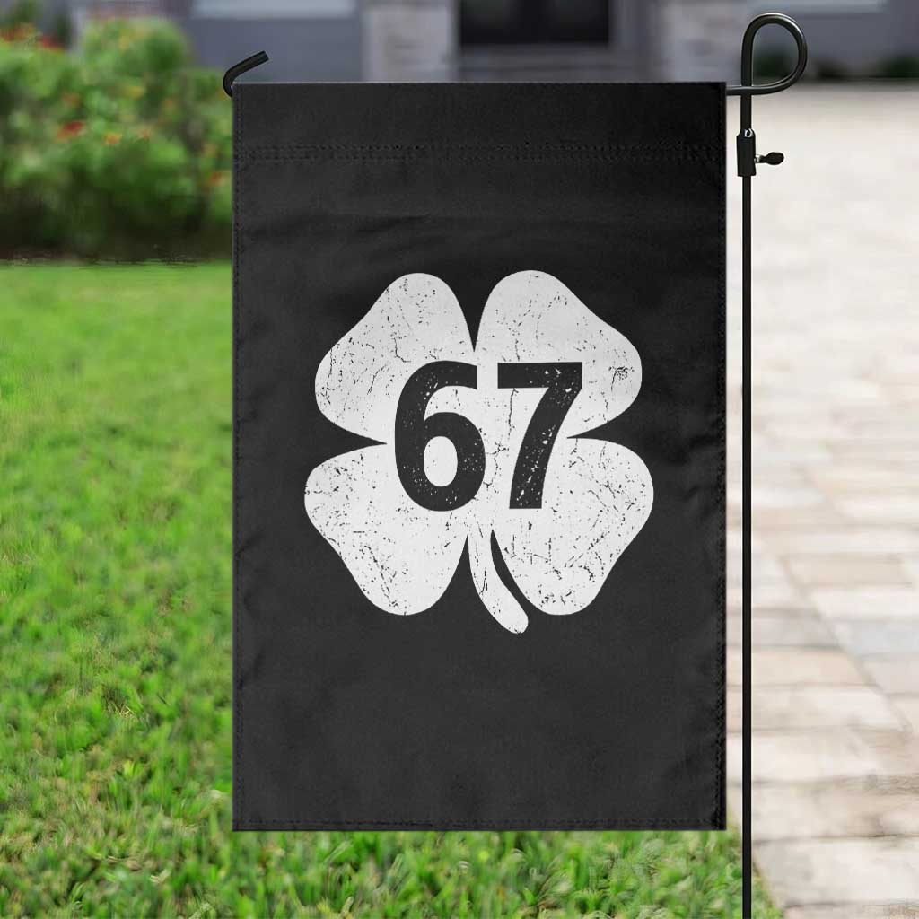 Funny Irish St Patricks Day Shamrock 67 Garden Flag Six Seven 6 7 Meme Gen Alpha Slang