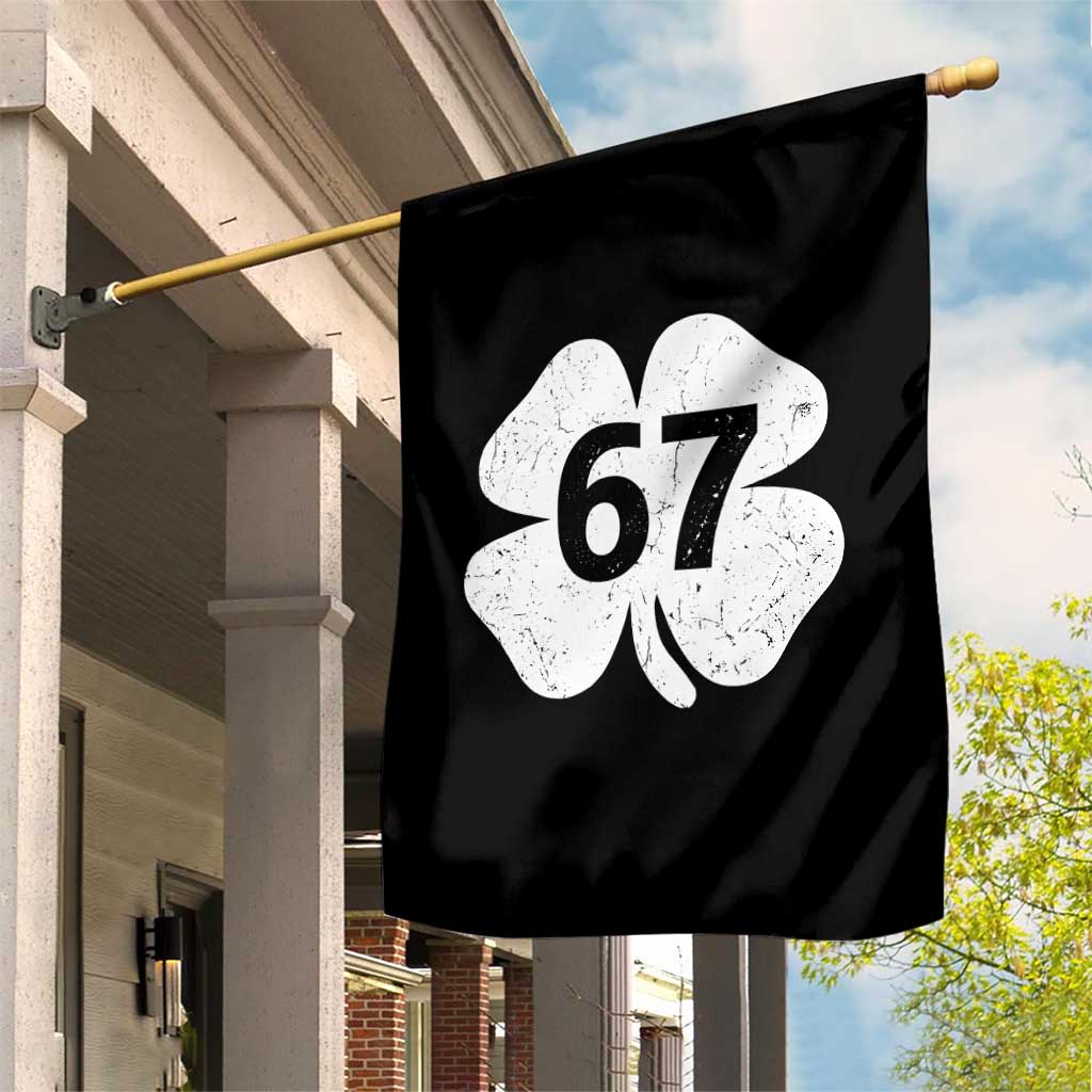 Funny Irish St Patricks Day Shamrock 67 Garden Flag Six Seven 6 7 Meme Gen Alpha Slang