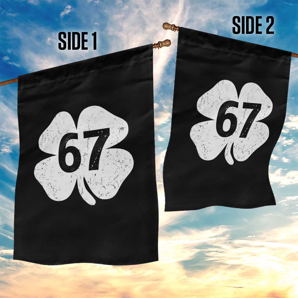 Funny Irish St Patricks Day Shamrock 67 Garden Flag Six Seven 6 7 Meme Gen Alpha Slang