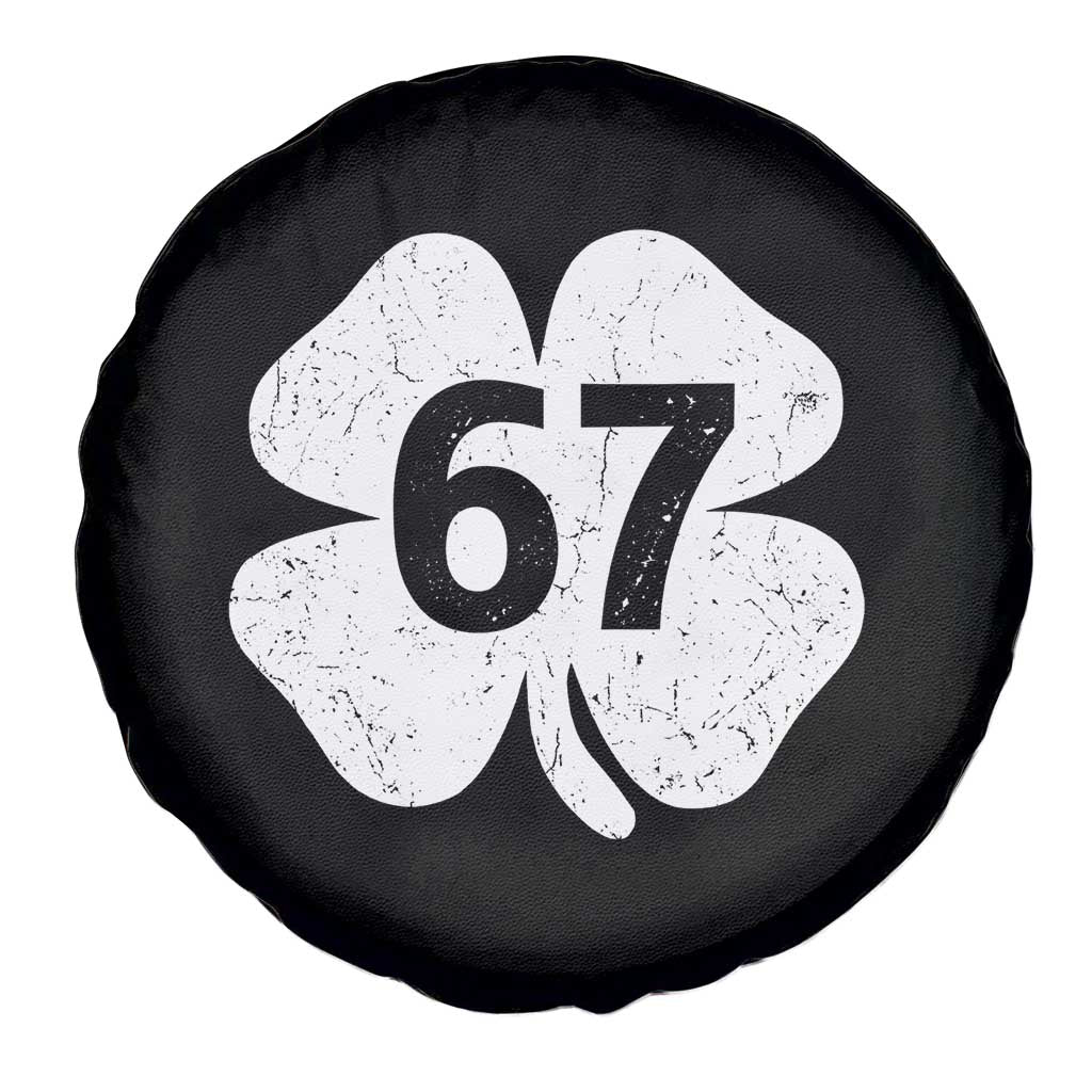 Funny Irish St Patricks Day Shamrock 67 Spare Tire Cover Six Seven 6 7 Meme Gen Alpha Slang