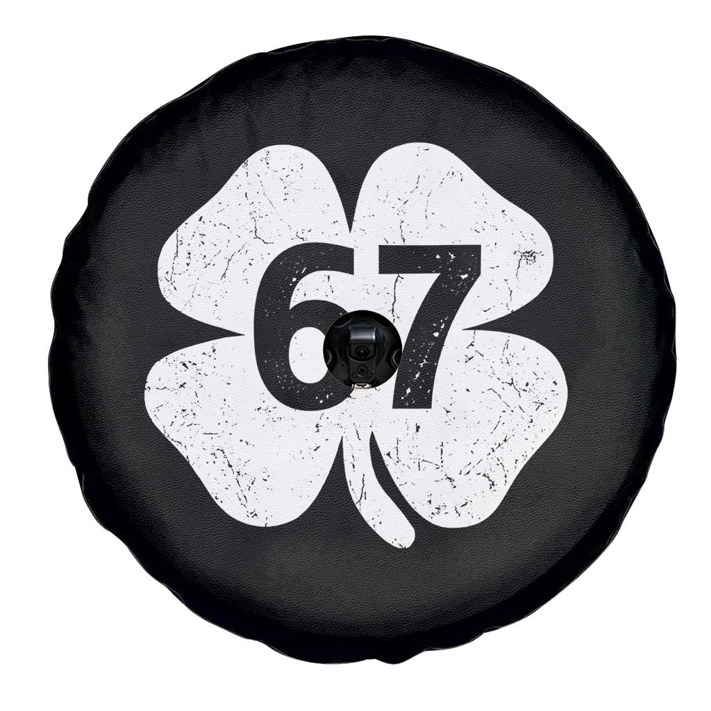Funny Irish St Patricks Day Shamrock 67 Spare Tire Cover Six Seven 6 7 Meme Gen Alpha Slang