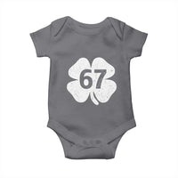 Funny Irish St Patricks Day Shamrock 67 Baby Onesie Six Seven 6 7 Meme Gen Alpha Slang