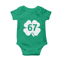 Funny Irish St Patricks Day Shamrock 67 Baby Onesie Six Seven 6 7 Meme Gen Alpha Slang