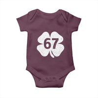 Funny Irish St Patricks Day Shamrock 67 Baby Onesie Six Seven 6 7 Meme Gen Alpha Slang