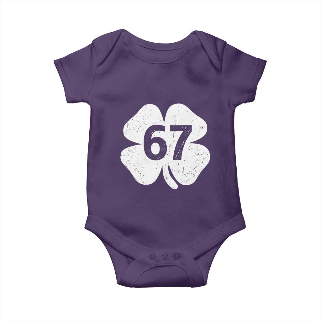 Funny Irish St Patricks Day Shamrock 67 Baby Onesie Six Seven 6 7 Meme Gen Alpha Slang