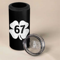 Funny Irish St Patricks Day Shamrock 67 4 in 1 Can Cooler Tumbler Six Seven 6 7 Meme Gen Alpha Slang