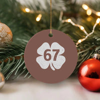 Funny Irish St Patricks Day Shamrock 67 Ceramic Ornament Six Seven 6 7 Meme Gen Alpha Slang