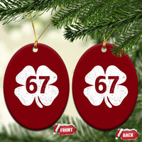 Funny Irish St Patricks Day Shamrock 67 Ceramic Ornament Six Seven 6 7 Meme Gen Alpha Slang
