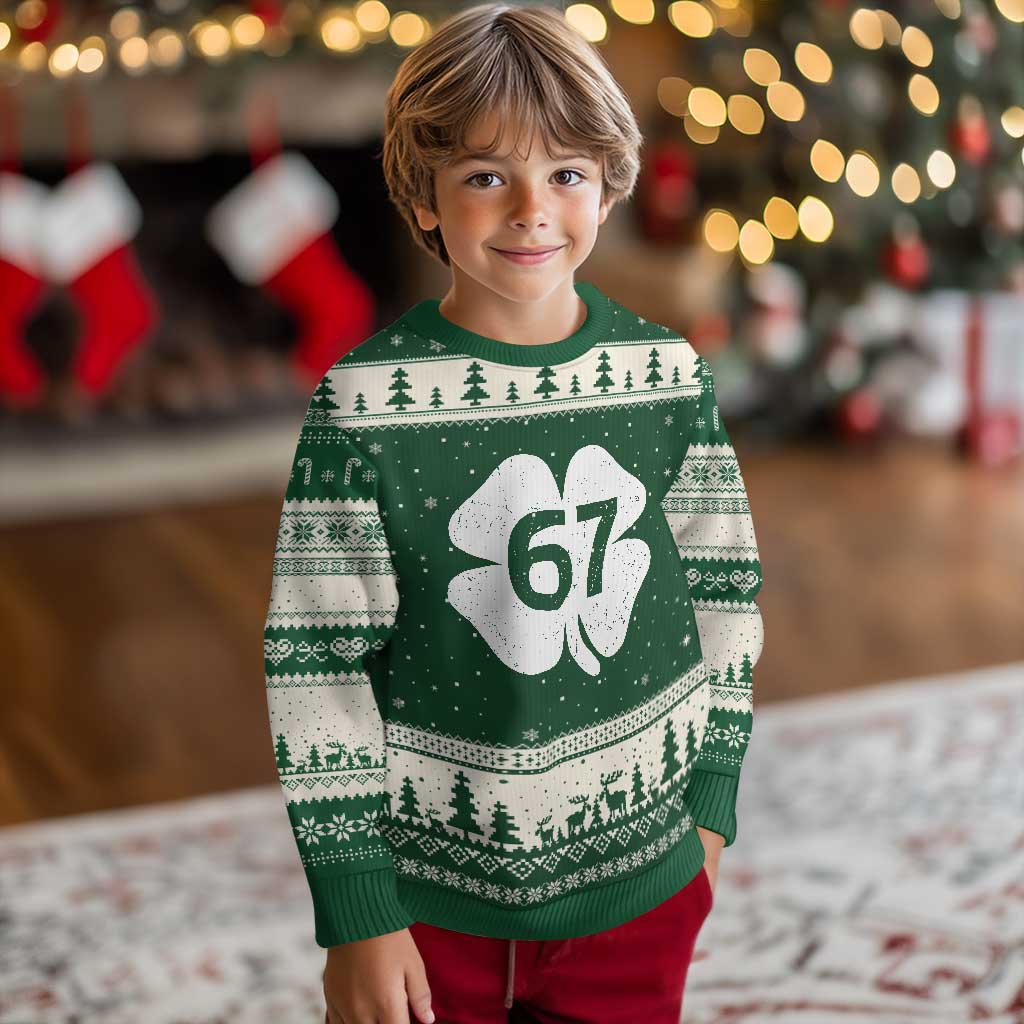 Funny Irish St Patricks Day Shamrock 67 Ugly Christmas Sweater Six Seven 6 7 Meme Gen Alpha Slang