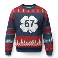 Funny Irish St Patricks Day Shamrock 67 Ugly Christmas Sweater Six Seven 6 7 Meme Gen Alpha Slang
