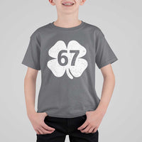 Funny Irish St Patricks Day Shamrock 67 T Shirt For Kid Six Seven 6 7 Meme Gen Alpha Slang