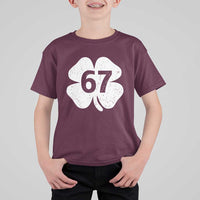 Funny Irish St Patricks Day Shamrock 67 T Shirt For Kid Six Seven 6 7 Meme Gen Alpha Slang