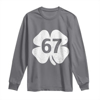 Funny Irish St Patricks Day Shamrock 67 Long Sleeve Shirt Six Seven 6 7 Meme Gen Alpha Slang
