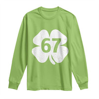 Funny Irish St Patricks Day Shamrock 67 Long Sleeve Shirt Six Seven 6 7 Meme Gen Alpha Slang