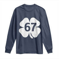 Funny Irish St Patricks Day Shamrock 67 Long Sleeve Shirt Six Seven 6 7 Meme Gen Alpha Slang