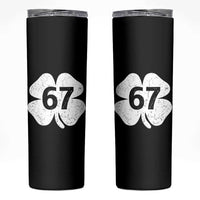 Funny Irish St Patricks Day Shamrock 67 Skinny Tumbler Six Seven 6 7 Meme Gen Alpha Slang