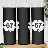 Funny Irish St Patricks Day Shamrock 67 Skinny Tumbler Six Seven 6 7 Meme Gen Alpha Slang