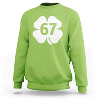 Funny Irish St Patricks Day Shamrock 67 Sweatshirt Six Seven 6 7 Meme Gen Alpha Slang