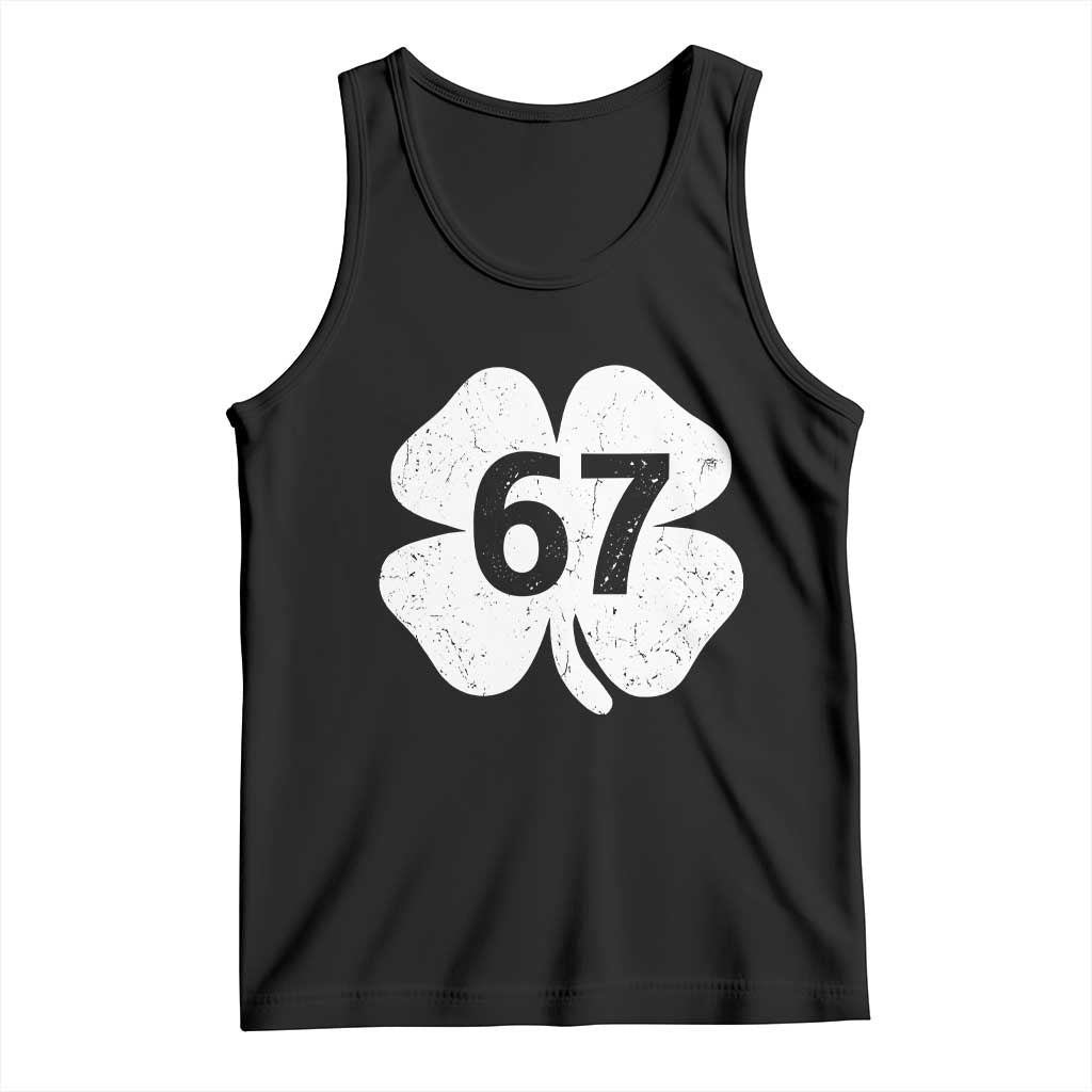 Funny Irish St Patricks Day Shamrock 67 Tank Top Six Seven 6 7 Meme Gen Alpha Slang