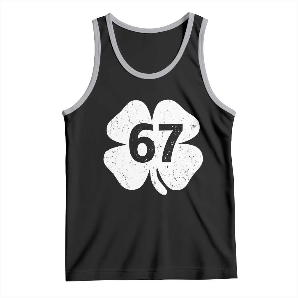 Funny Irish St Patricks Day Shamrock 67 Tank Top Six Seven 6 7 Meme Gen Alpha Slang