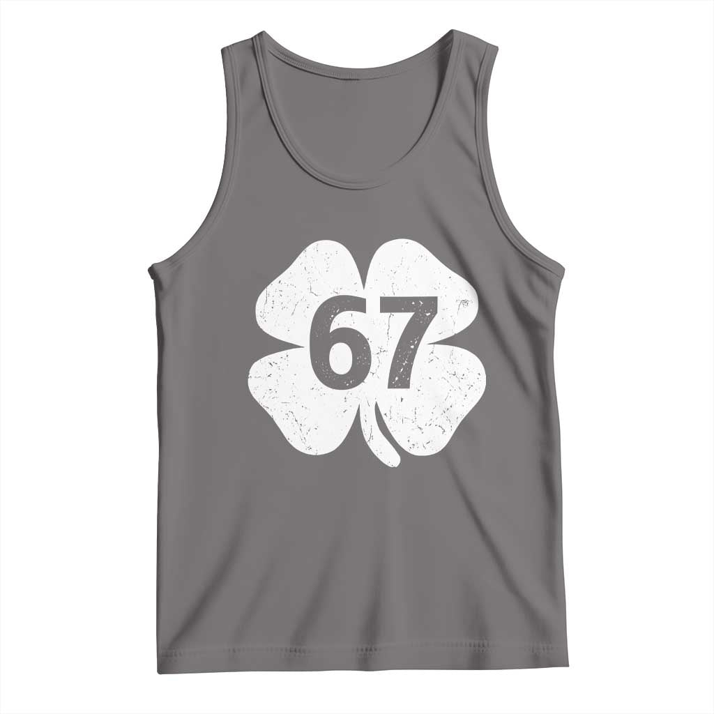 Funny Irish St Patricks Day Shamrock 67 Tank Top Six Seven 6 7 Meme Gen Alpha Slang