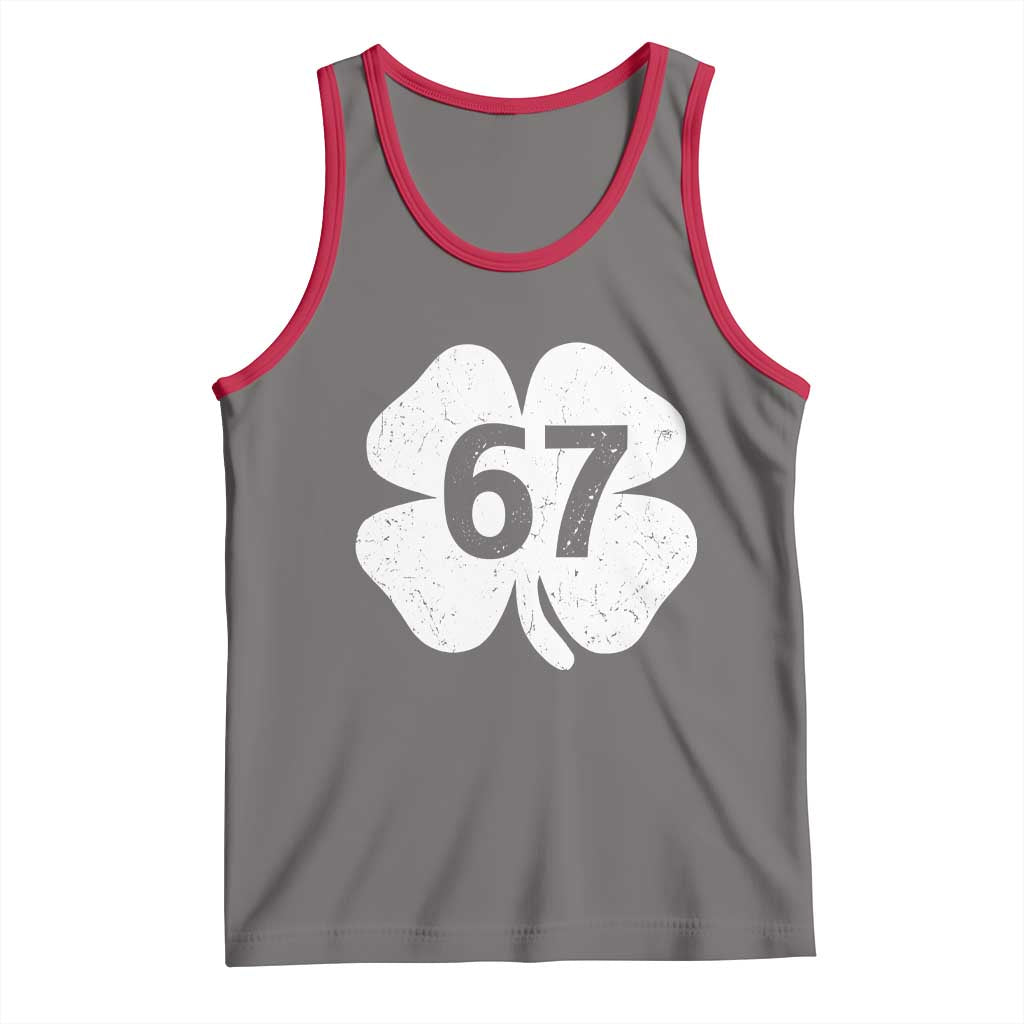 Funny Irish St Patricks Day Shamrock 67 Tank Top Six Seven 6 7 Meme Gen Alpha Slang