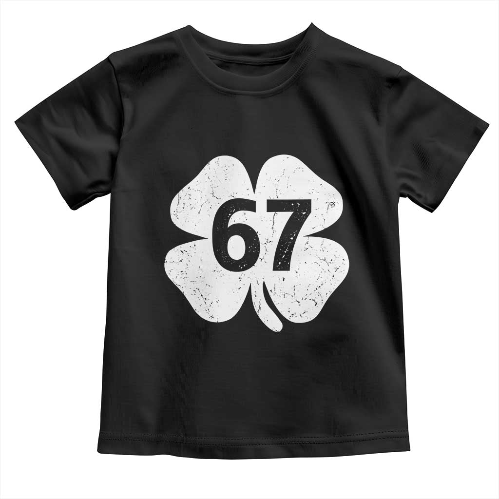 Funny Irish St Patricks Day Shamrock 67 Toddler T Shirt Six Seven 6 7 Meme Gen Alpha Slang