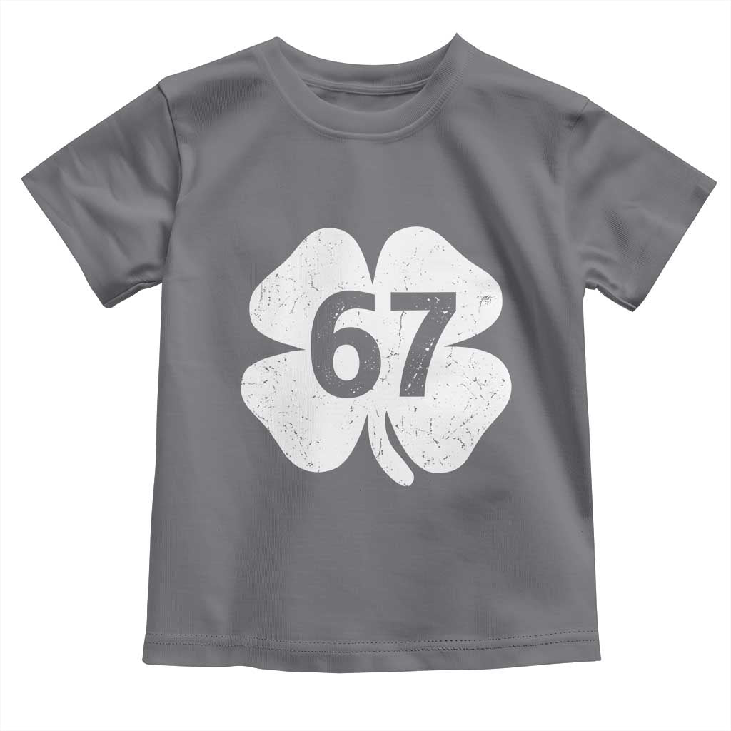 Funny Irish St Patricks Day Shamrock 67 Toddler T Shirt Six Seven 6 7 Meme Gen Alpha Slang