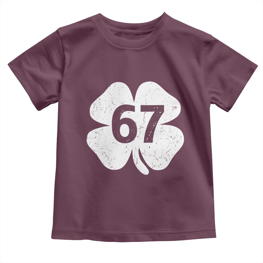Funny Irish St Patricks Day Shamrock 67 Toddler T Shirt Six Seven 6 7 Meme Gen Alpha Slang