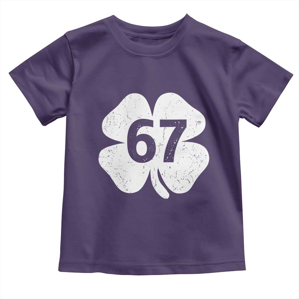 Funny Irish St Patricks Day Shamrock 67 Toddler T Shirt Six Seven 6 7 Meme Gen Alpha Slang