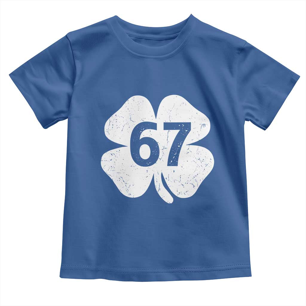 Funny Irish St Patricks Day Shamrock 67 Toddler T Shirt Six Seven 6 7 Meme Gen Alpha Slang