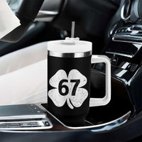 Funny Irish St Patricks Day Shamrock 67 Tumbler With Handle Six Seven 6 7 Meme Gen Alpha Slang