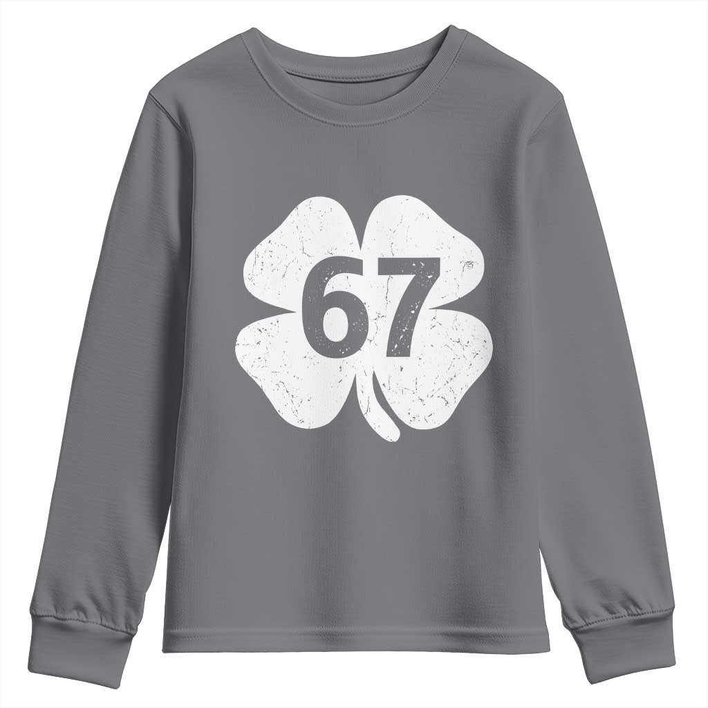 Funny Irish St Patricks Day Shamrock 67 Youth Sweatshirt Six Seven 6 7 Meme Gen Alpha Slang