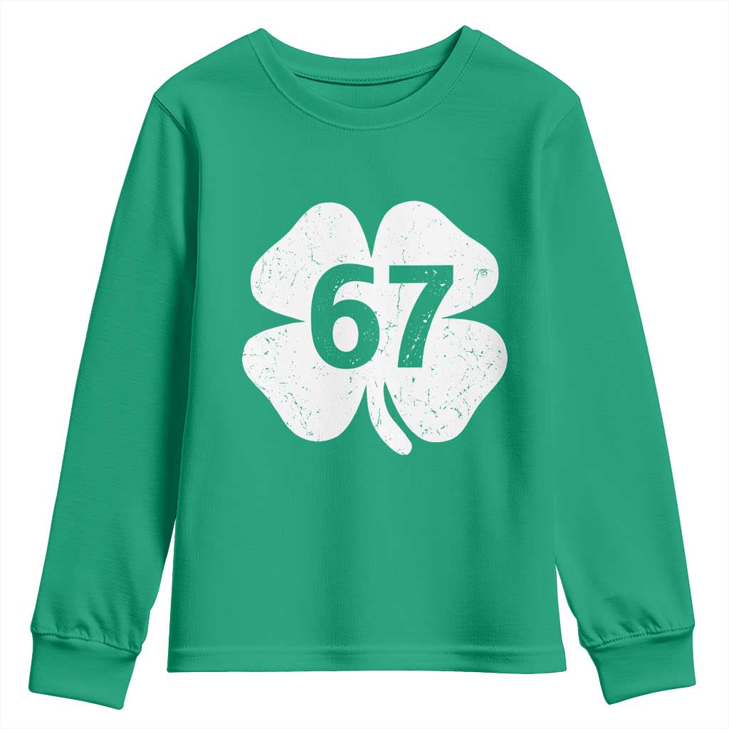 Funny Irish St Patricks Day Shamrock 67 Youth Sweatshirt Six Seven 6 7 Meme Gen Alpha Slang