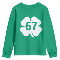 Funny Irish St Patricks Day Shamrock 67 Youth Sweatshirt Six Seven 6 7 Meme Gen Alpha Slang