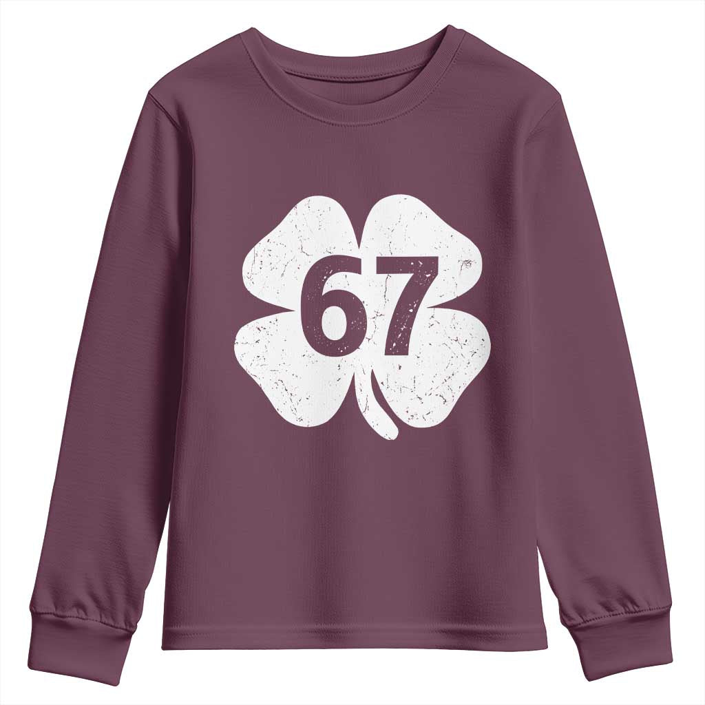 Funny Irish St Patricks Day Shamrock 67 Youth Sweatshirt Six Seven 6 7 Meme Gen Alpha Slang