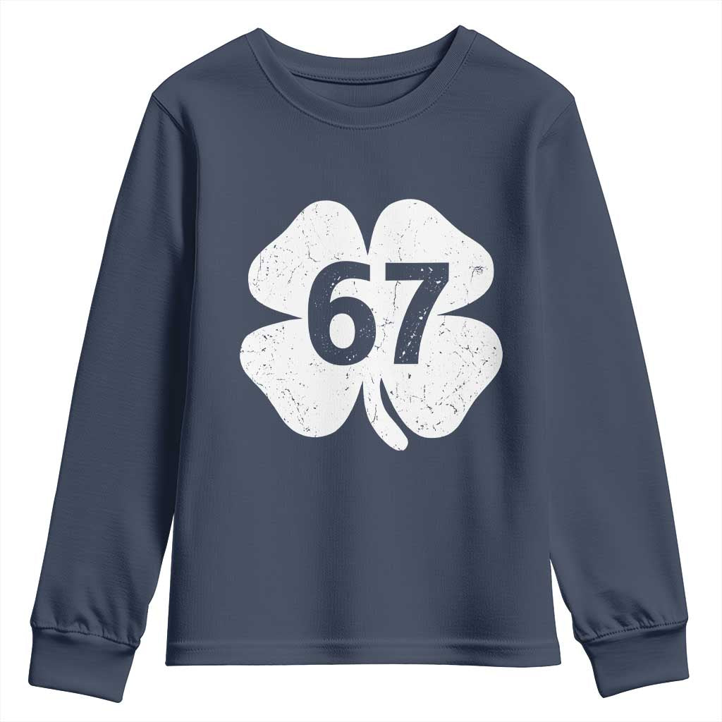 Funny Irish St Patricks Day Shamrock 67 Youth Sweatshirt Six Seven 6 7 Meme Gen Alpha Slang