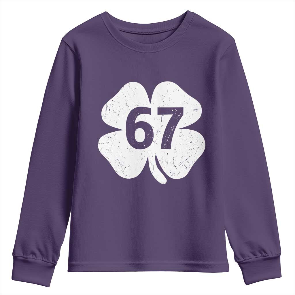 Funny Irish St Patricks Day Shamrock 67 Youth Sweatshirt Six Seven 6 7 Meme Gen Alpha Slang