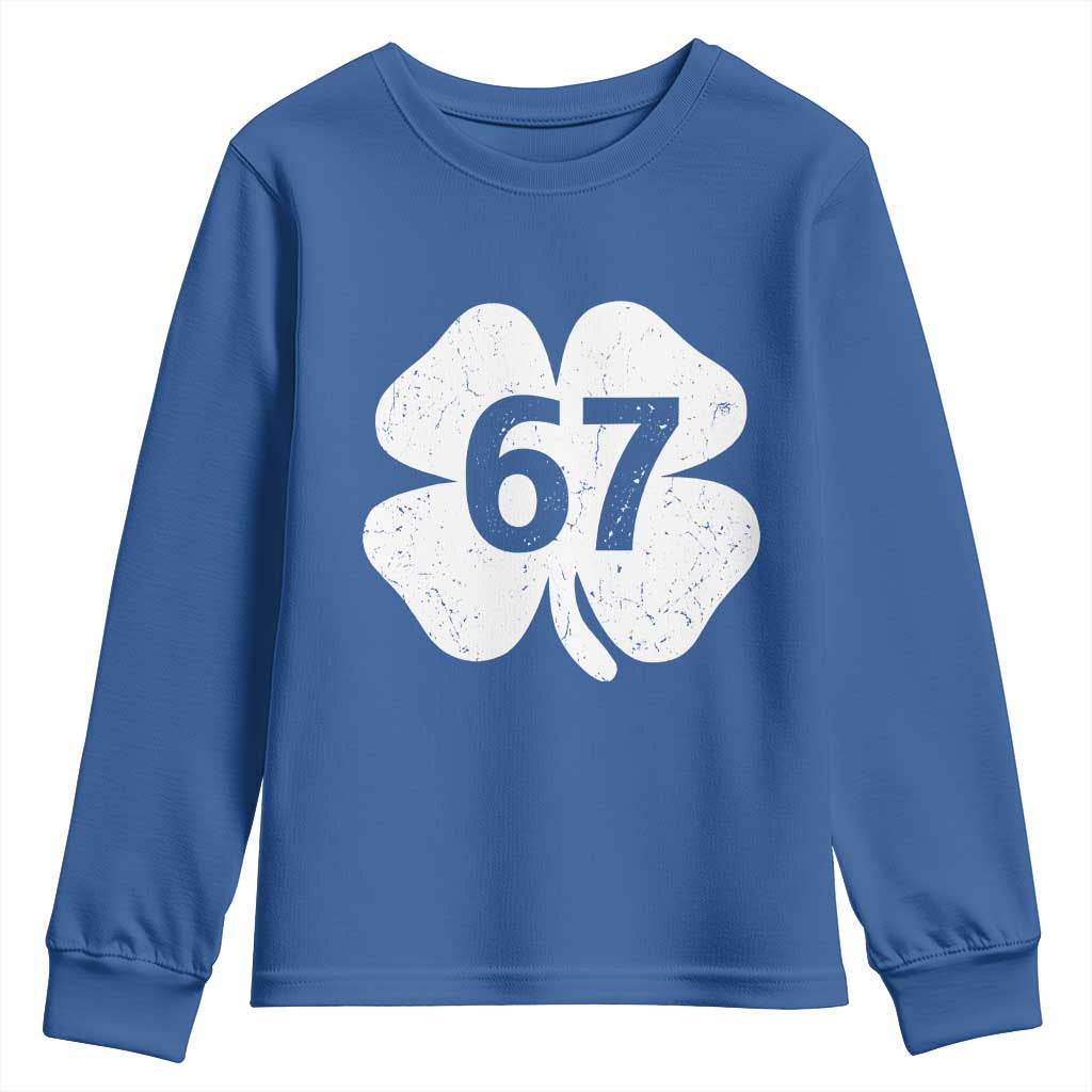 Funny Irish St Patricks Day Shamrock 67 Youth Sweatshirt Six Seven 6 7 Meme Gen Alpha Slang
