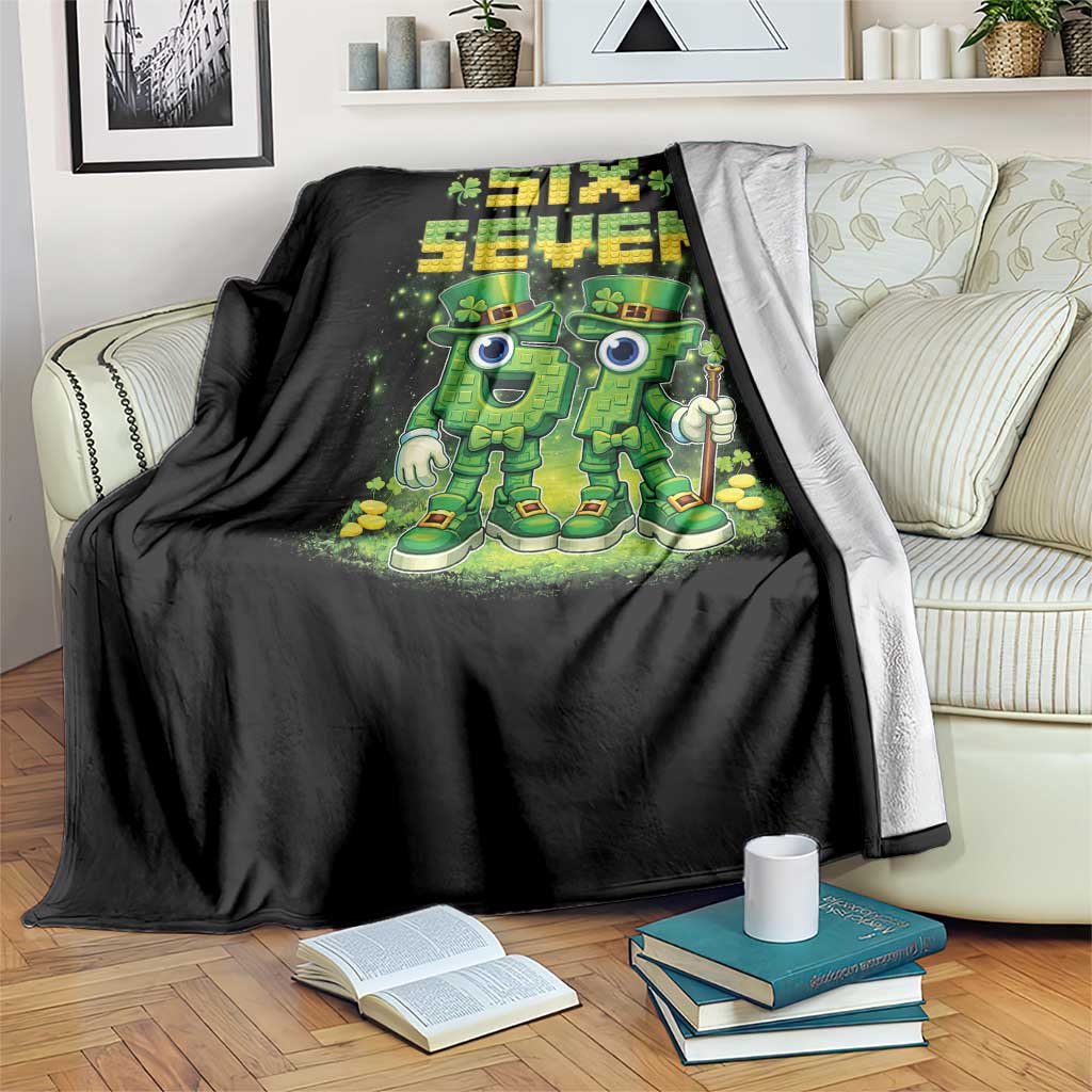 Funny Irish St Patricks Day 67 Throw Blanket Six Seven Brainrot Italian Gaming 6 7 Meme Gen Alpha Slang