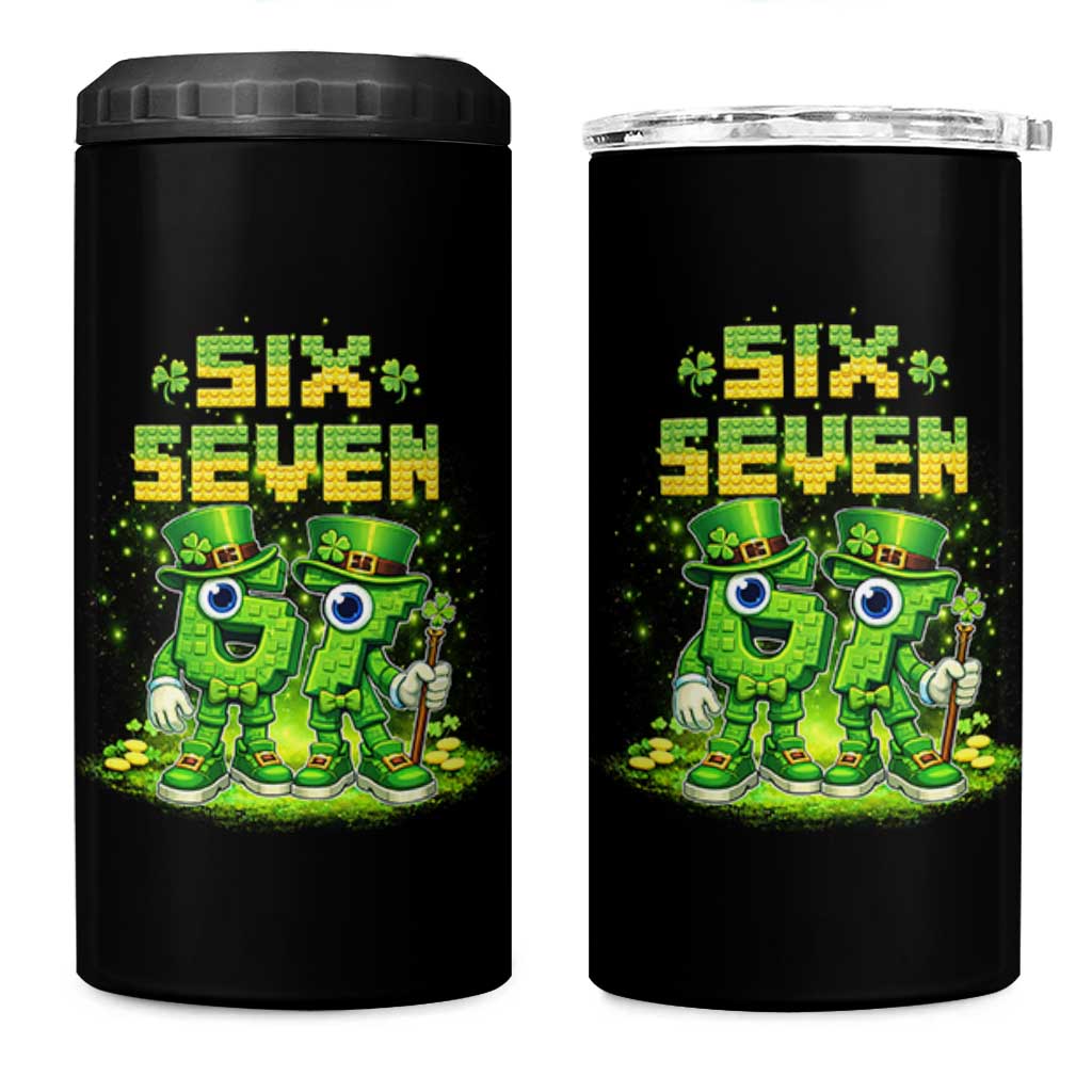 Funny Irish St Patricks Day 67 4 in 1 Can Cooler Tumbler Six Seven Brainrot Italian Gaming 6 7 Meme Gen Alpha Slang