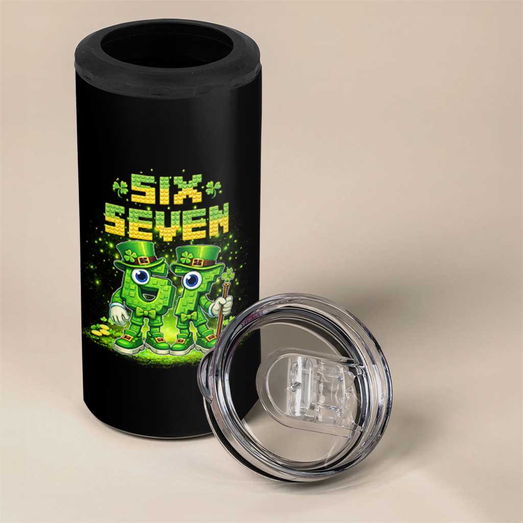 Funny Irish St Patricks Day 67 4 in 1 Can Cooler Tumbler Six Seven Brainrot Italian Gaming 6 7 Meme Gen Alpha Slang
