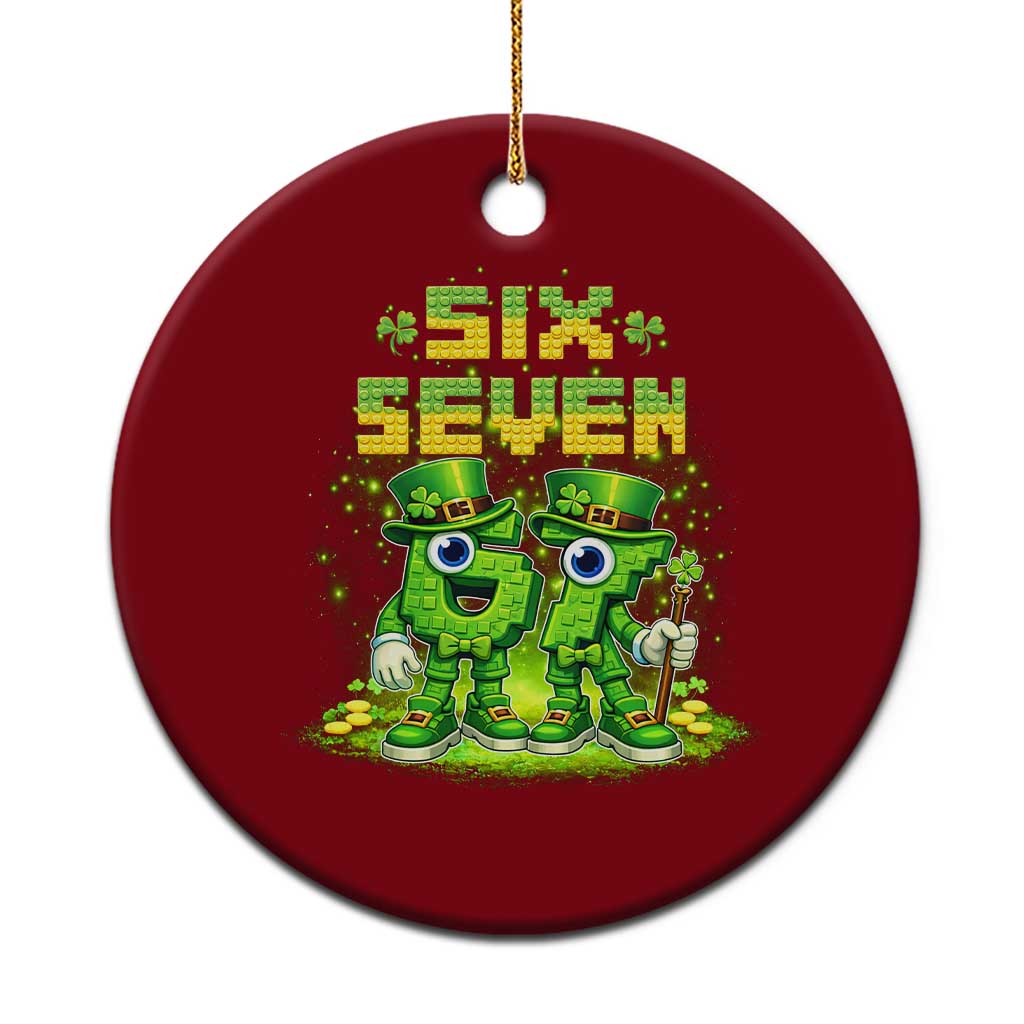 Funny Irish St Patricks Day 67 Ceramic Ornament Six Seven Brainrot Italian Gaming 6 7 Meme Gen Alpha Slang