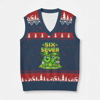 Funny Irish St Patricks Day 67 V-Neck Knit Sweater Vest Six Seven Brainrot Italian Gaming 6 7 Meme Gen Alpha Slang