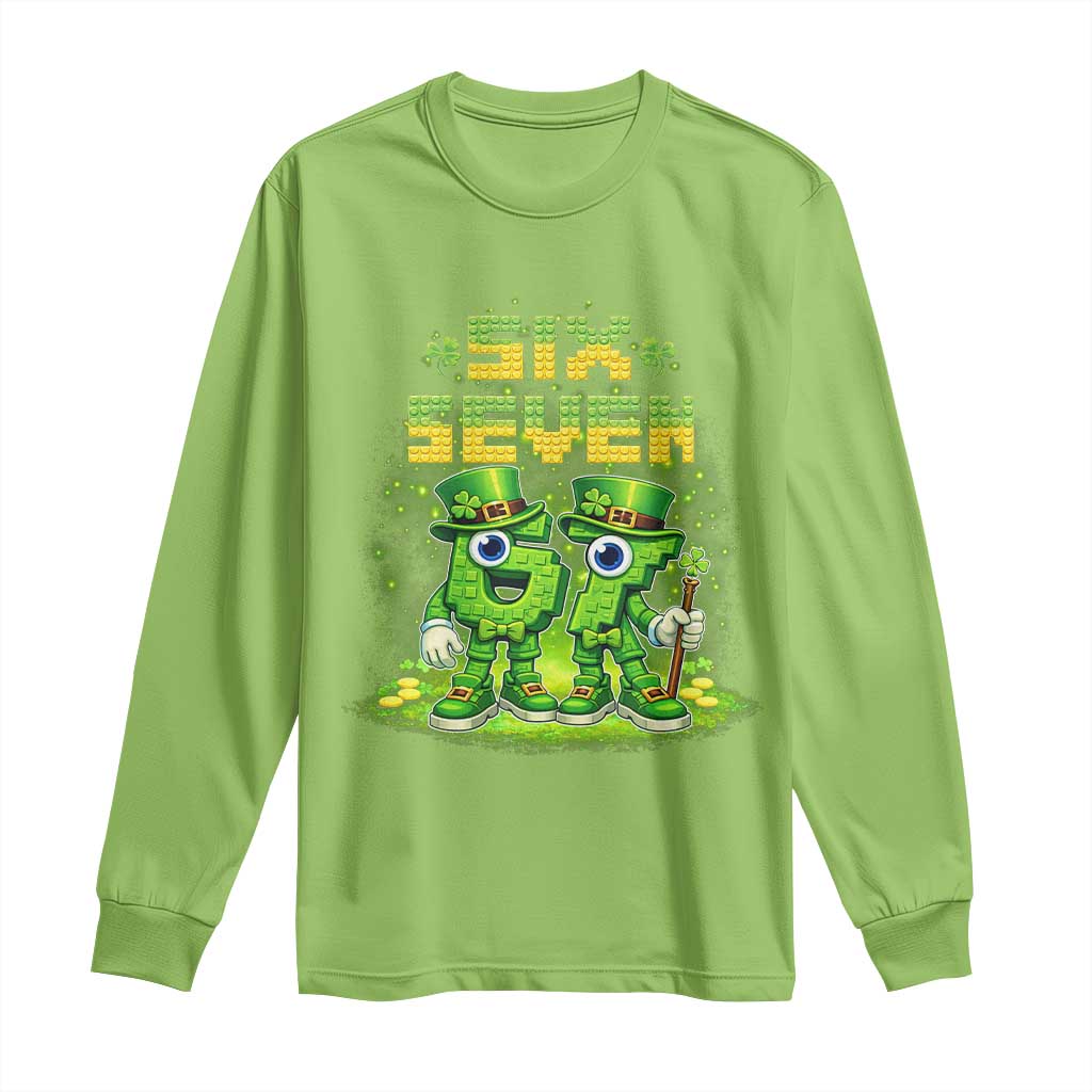 Funny Irish St Patricks Day 67 Long Sleeve Shirt Six Seven Brainrot Italian Gaming 6 7 Meme Gen Alpha Slang