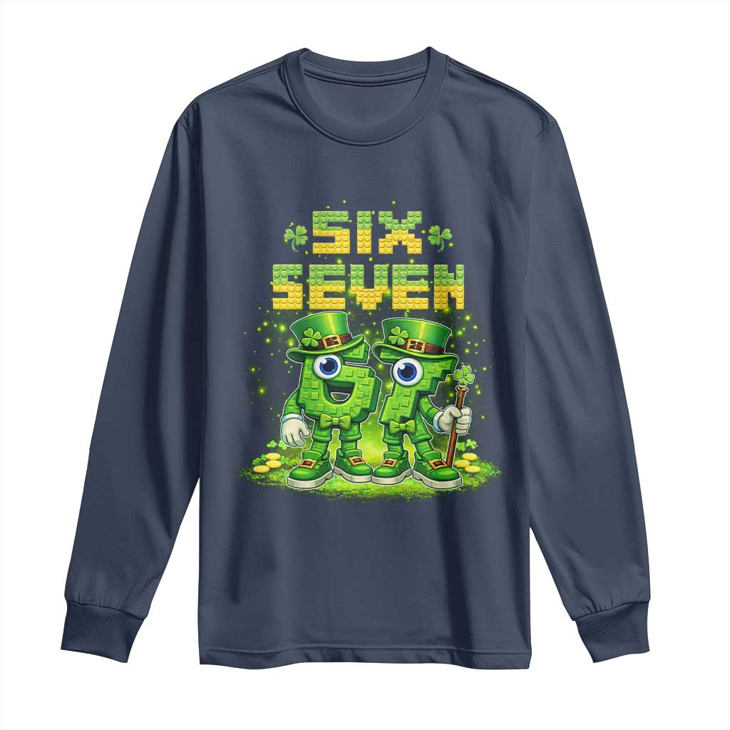 Funny Irish St Patricks Day 67 Long Sleeve Shirt Six Seven Brainrot Italian Gaming 6 7 Meme Gen Alpha Slang