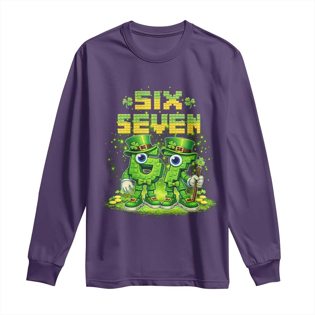 Funny Irish St Patricks Day 67 Long Sleeve Shirt Six Seven Brainrot Italian Gaming 6 7 Meme Gen Alpha Slang