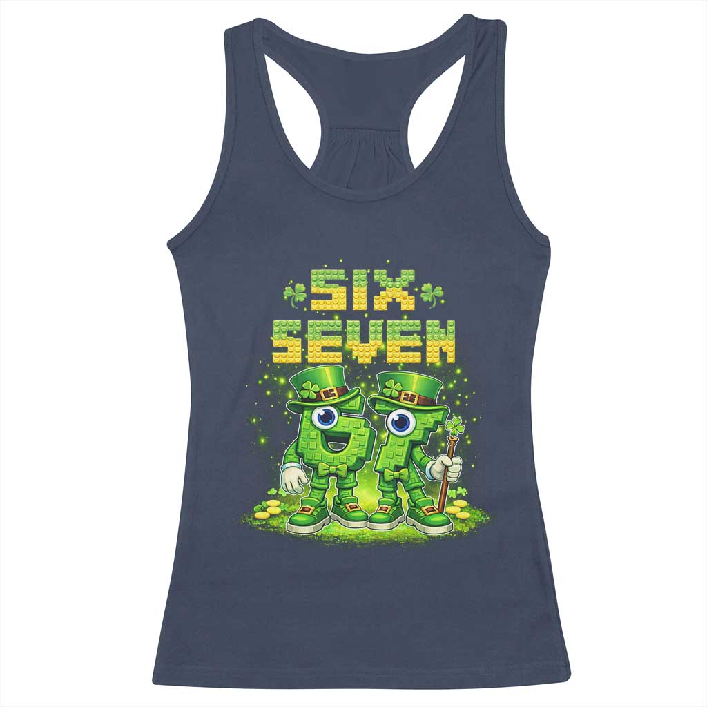 Funny Irish St Patricks Day 67 Racerback Tank Top Six Seven Brainrot Italian Gaming 6 7 Meme Gen Alpha Slang